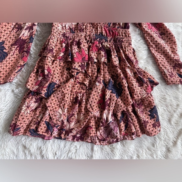 Ulla Johnson Oni Silk Mini Dress in Garden Rose Floral Ruffled Size 10 - Picture 4 of 16